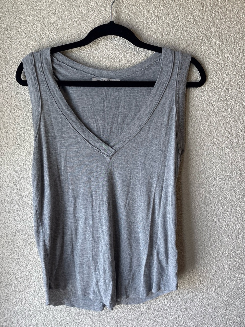 We The Free Heather Gray V-Neck Tank Top Relaxed Fit XS